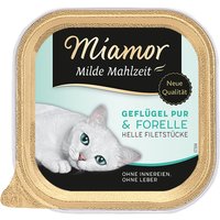 Miamor Milde Mahlzeit 6 x 100 g - Geflügel Pur & Forelle von Miamor