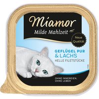 Miamor Milde Mahlzeit 6 x 100 g - Geflügel Pur & Lachs von Miamor