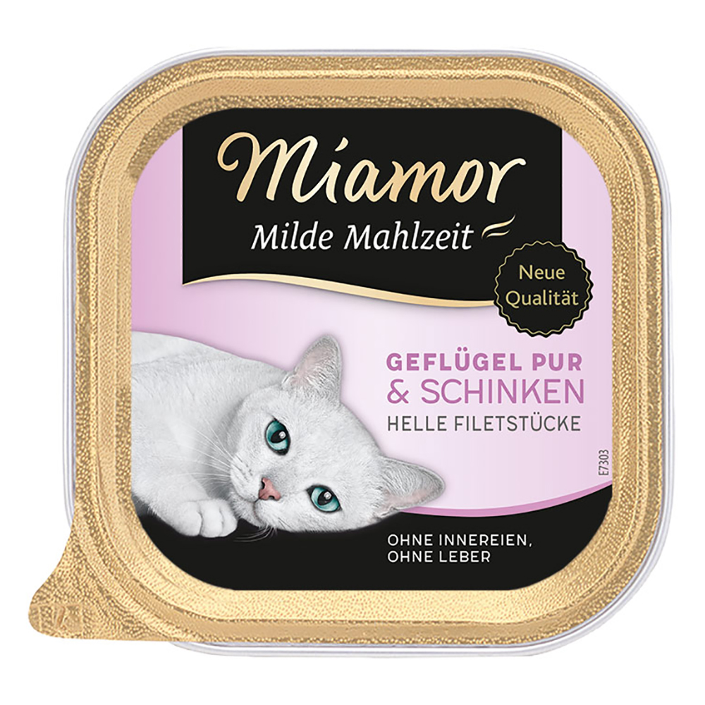Miamor Milde Mahlzeit 6 x 100 g - Geflügel Pur & Schinken von Miamor