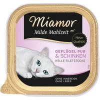Miamor Milde Mahlzeit Geflügel pur und Schinken 64x100 g von Miamor