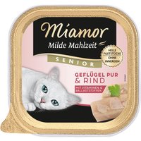 Miamor Milde Mahlzeit Senior 16 x 100 g - Geflügel Pur & Rind von Miamor