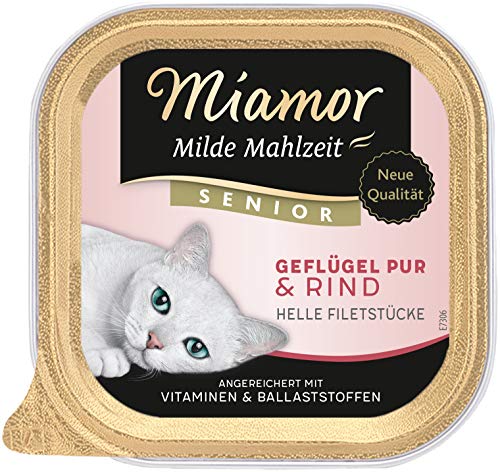 Miamor Milde Mahlzeit Senior - Geflügel Pur & Rind 16 x 100g von Miamor