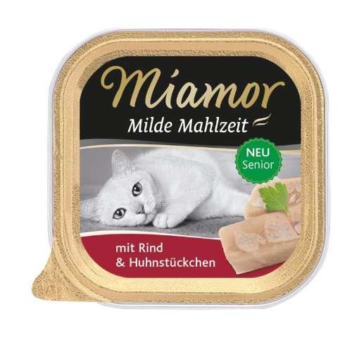 Miamor Milde Mahlzeit Senior - Rind & Huhnstückchen, 16er Pack (16 x 100 g) von Miamor