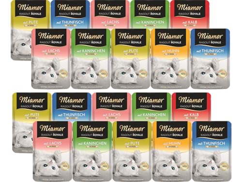 Miamor Ragout Royale in Jelly 20 x 100g Mixpaket | Garantierter 5-Sorten-Mix | Mit Vitaminen & Mineralstoffen | Getreidefrei & ohne künstliche Zusätze | Bekömmliche und natürliche Katzennahrung Miamor Ragout Royale in Jelly 20 x 100g Mixpaket | Garantierter 5-Sorten-Mix | Mit Vitaminen & Mineralstoffen | Getreidefrei & ohne künstliche Zusätze | Bekömmliche und natürliche Katzennahrung von Miamor