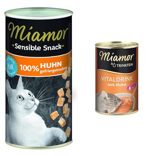 Miamor Sensible Snack Huhn Pur 12x30g & Trinkfein - Vitaldrink mit Huhn 24 x 135ml von Miamor