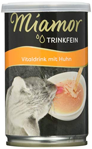 MIAMOR - Vitaldrink | Leckerer Drink für ausgewachsene Katzen zur Förderung der Flüssigkeitsaufnahme. Ergänzungsfutter in der Dose zur Unterstützung der Nierenfunktion | 24x135 ml Huhn von Miamor