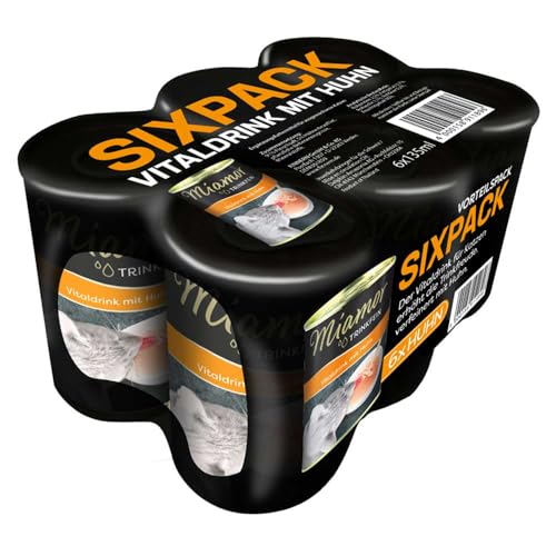 MIAMOR - Vitaldrink | Leckerer Drink für ausgewachsene Katzen zur Förderung der Flüssigkeitsaufnahme. Ergänzungsfutter in der Dose zur Unterstützung der Nierenfunktion | Trinkfein mit Huhn 4x6x135ml von Miamor