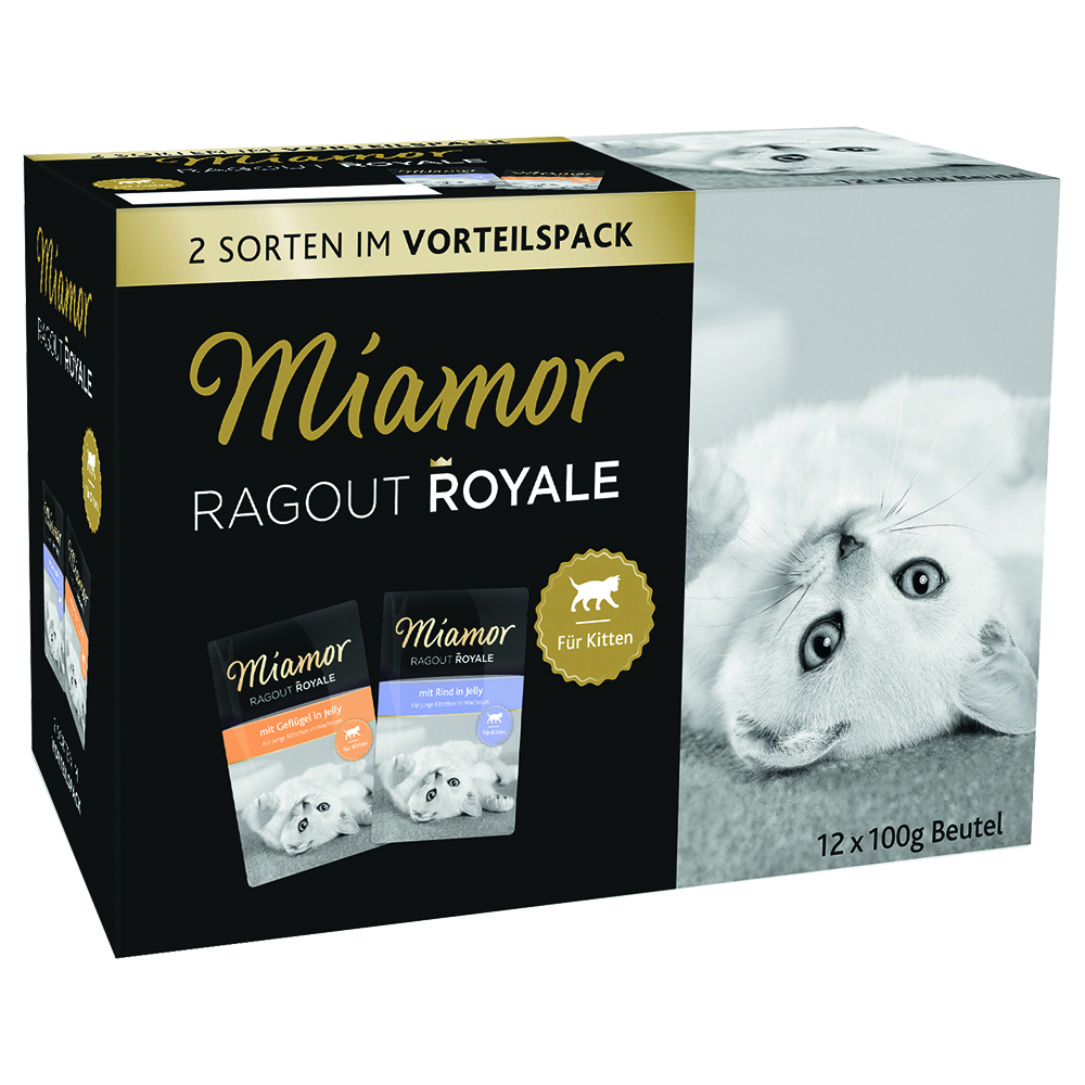 Probierpack Miamor Ragout Royale Jelly Kitten 12 x 100 g - Geflügel + Rind von Miamor