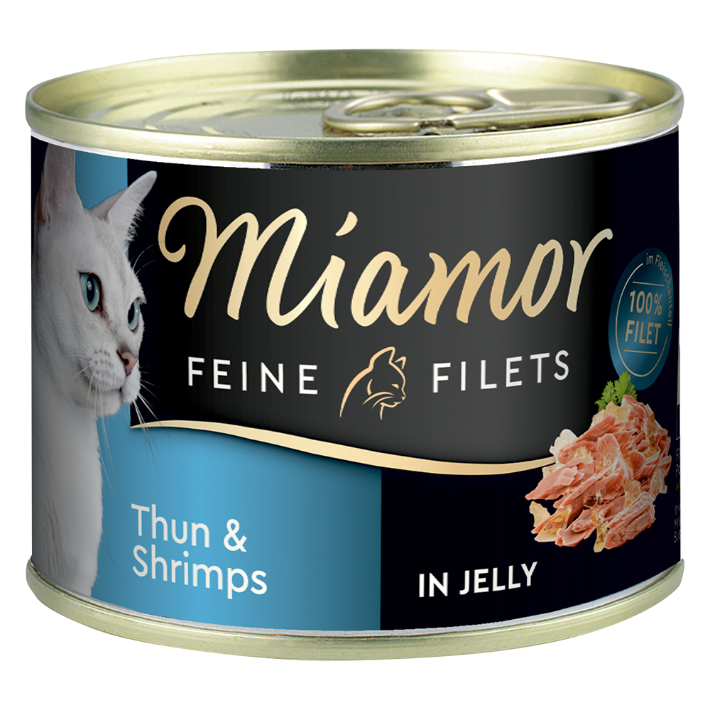 Sparpaket Miamor Feine Filets 12 x 185 g - Thunfisch & Shrimps von Miamor