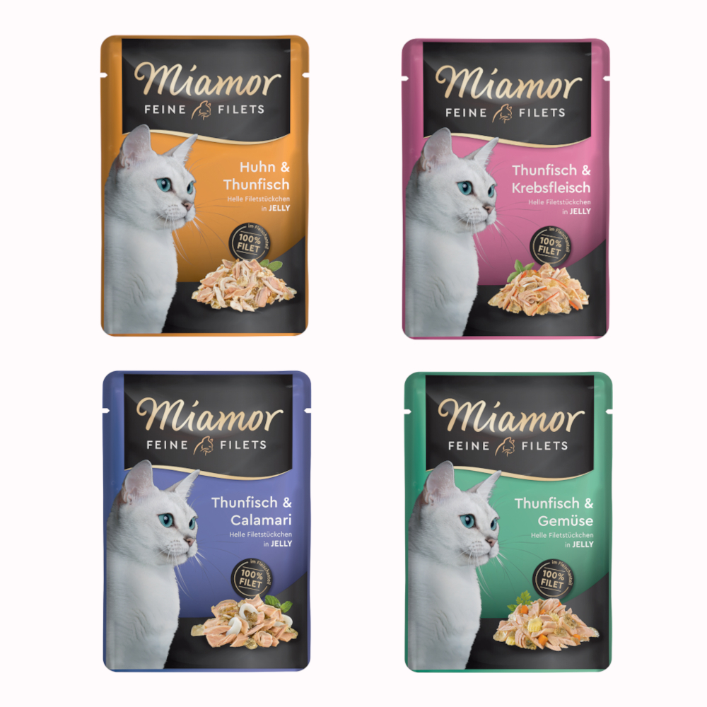 Sparpaket Miamor Feine Filets 24 x 100 g - Mixpaket (4 Sorten) von Miamor