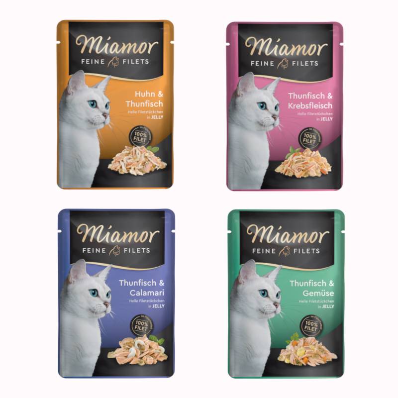 Sparpaket Miamor Feine Filets 24 x 100 g - Mixpaket (4 Sorten) von Miamor