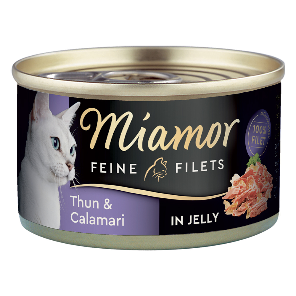 Sparpaket Miamor Feine Filets 24 x 100 g - Thunfisch & Calamari von Miamor