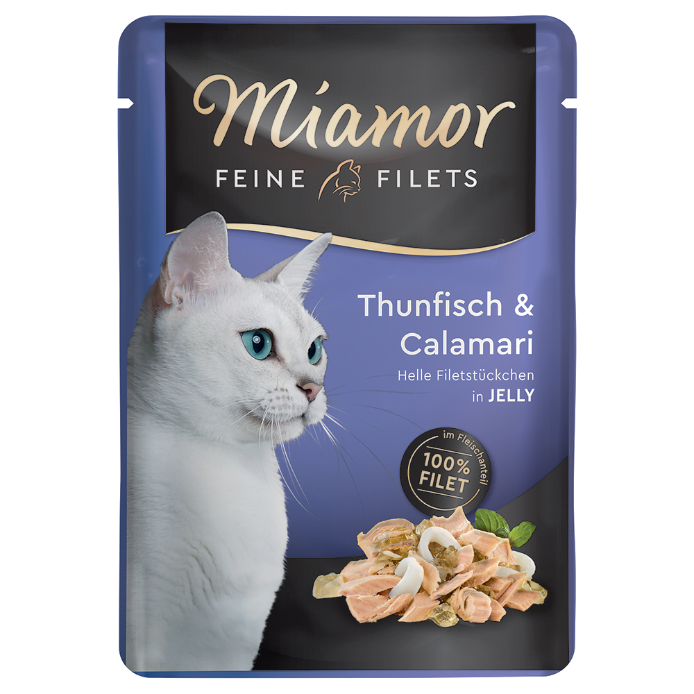 Sparpaket Miamor Feine Filets 24 x 100 g - Thunfisch & Calamari von Miamor