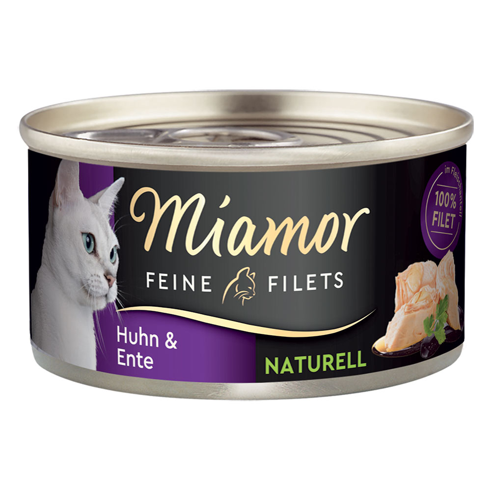 Sparpaket Miamor Feine Filets Naturelle 24 x 80 g - Huhn & Ente von Miamor