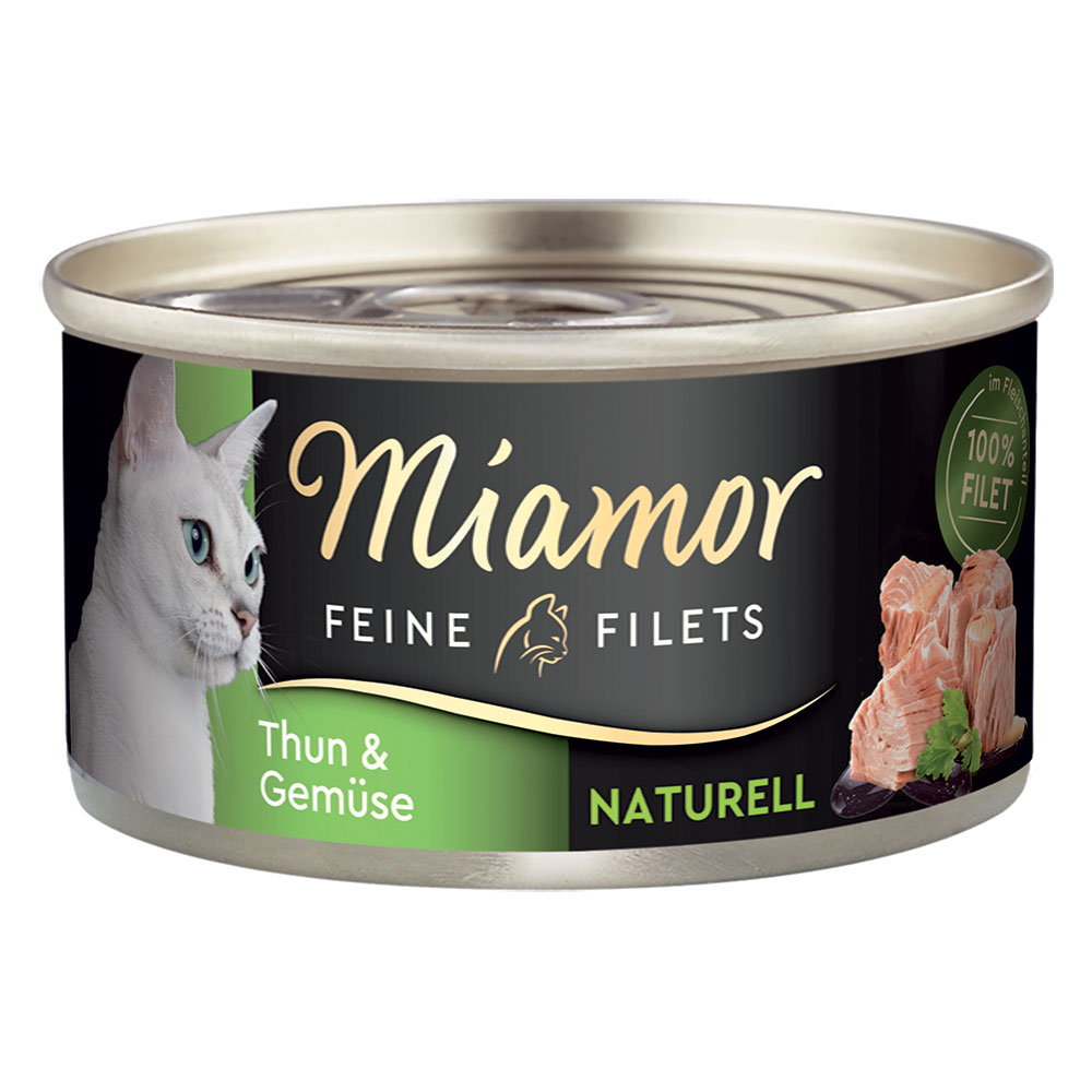 Sparpaket Miamor Feine Filets Naturelle 24 x 80 g - Thun & Gemüse von Miamor