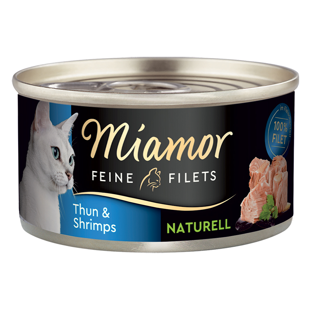 Sparpaket Miamor Feine Filets Naturelle 24 x 80 g - Thunfisch & Shrimps von Miamor