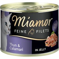 Sparpaket Miamor Feine Filets in Jelly 12 x 185 g - Thunfisch & Calamari von Miamor