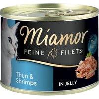 Sparpaket Miamor Feine Filets in Jelly 12 x 185 g - Thunfisch & Shrimps von Miamor