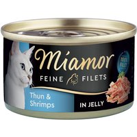 Sparpaket Miamor Feine Filets in Jelly 24 x 100 g - Thunfisch & Shrimps von Miamor