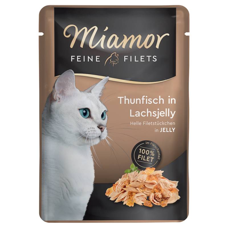 Sparpaket Miamor Feine Filets 24 x 100 g - Thunfisch in Lachsjelly von Miamor