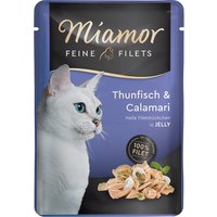 Sparpaket Miamor Feine Filets in Jelly Pouch 24 x 100 g - Thunfisch & Calamari von Miamor