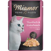 Sparpaket Miamor Feine Filets in Jelly Pouch 24 x 100 g - Thunfisch & Krebs von Miamor
