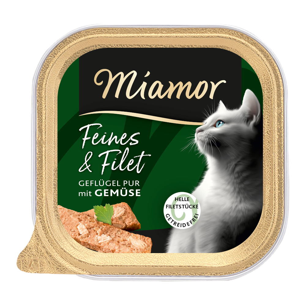 Sparpaket Miamor Feines & Filet 32 x 100 g - Geflügel Pur & Gemüse von Miamor