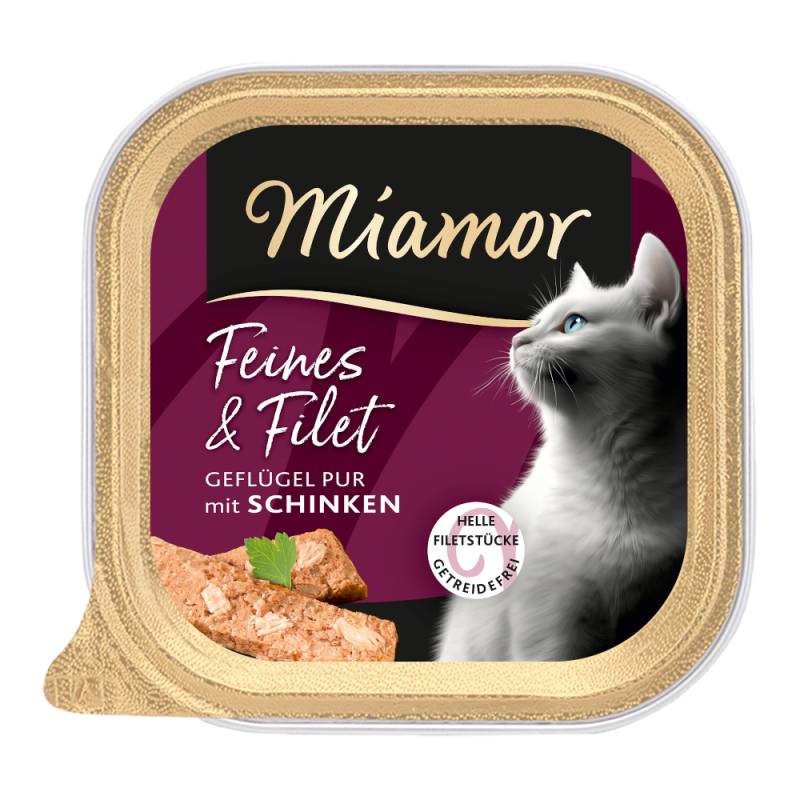 Sparpaket Miamor Feines & Filet 32 x 100 g - Geflügel Pur & Schinken von Miamor
