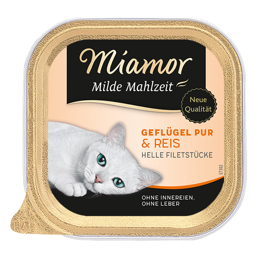 Sparpaket Miamor Milde Mahlzeit 24 x 100 g - Geflügel Pur & Reis von Miamor