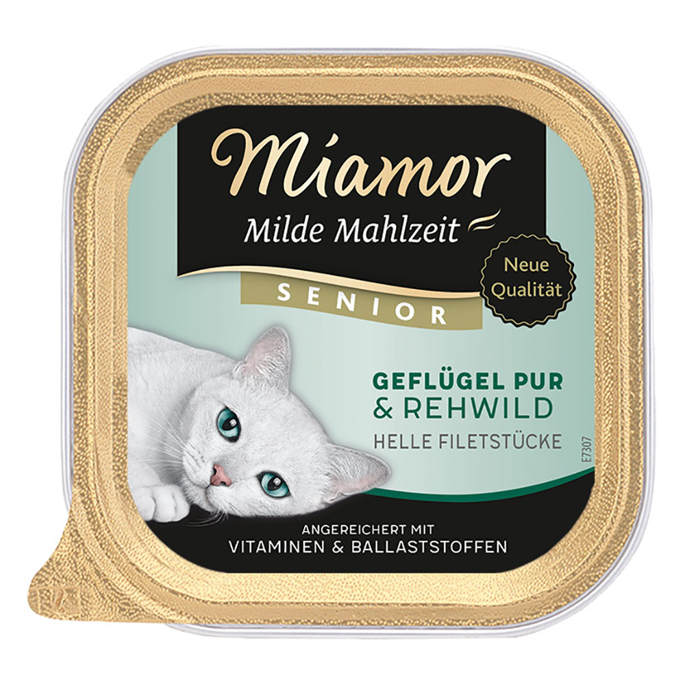 Sparpaket Miamor Milde Mahlzeit 24 x 100 g - Senior Geflügel Pur & Rehwild Sparpaket Miamor Milde Mahlzeit 24 x 100 g - Senior Geflügel Pur & Rehwild von Miamor