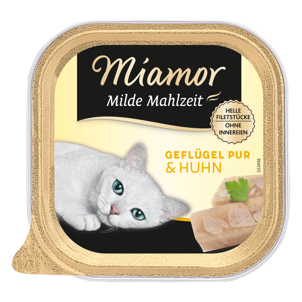 Sparpaket Miamor Milde Mahlzeit 32 x 100 g - Geflügel Pur & Huhn von Miamor