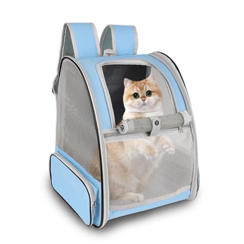 Katzen-Rucksack, Haustier-Tragetasche, von Fluggesellschaften zugelassen für kleine Hunde, Katzen, Welpen, Kätzchen, Kaninchen, belüftetes Netz-Design, Tierrucksack für Wandern, Camping, Reisetasche Katzen-Rucksack, Haustier-Tragetasche, von Fluggesellschaften zugelassen für kleine Hunde, Katzen, Welpen, Kätzchen, Kaninchen, belüftetes Netz-Design, Tierrucksack für Wandern, Camping, Reisetasche von Miaoaws