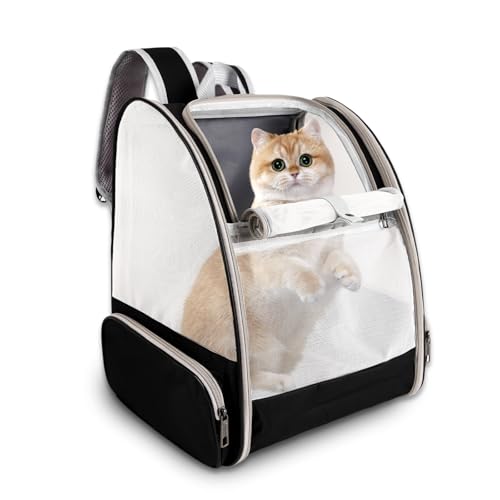 Katzen-Rucksack, Haustier-Tragetasche, von Fluggesellschaften zugelassen für kleine Hunde, Katzen, Welpen, Kätzchen, Kaninchen, belüftetes Netz-Design, Tierrucksack für Wandern, Camping, Reisetasche Katzen-Rucksack, Haustier-Tragetasche, von Fluggesellschaften zugelassen für kleine Hunde, Katzen, Welpen, Kätzchen, Kaninchen, belüftetes Netz-Design, Tierrucksack für Wandern, Camping, Reisetasche von Miaoaws