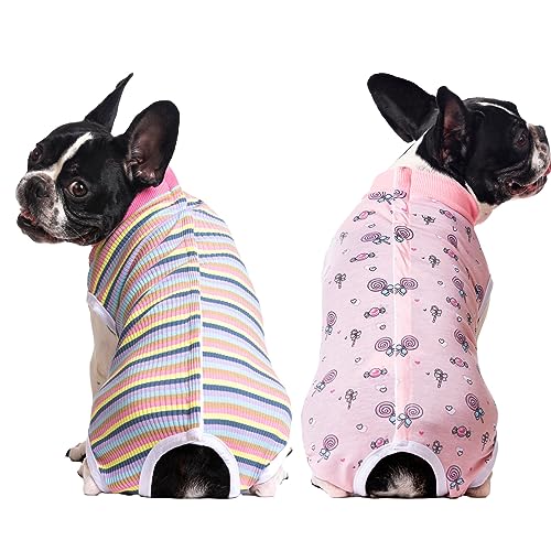 2 Packungen rosa Hunde-Chirurgie-Genesungsanzug für Damen und Herren, für Hunde, Welpen, Katzen nach Operationen, Haustier-Hunde-Einteiler, Pyjama, Hundekastrierung, Genesungsanzug, Bauchwunden, von Miaododo