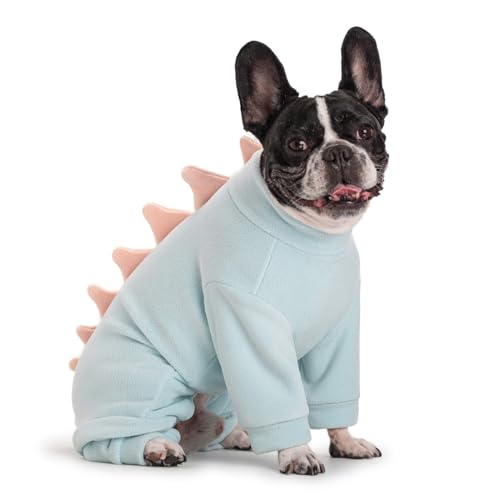 Fleece-Dinosaurier-Hunde-Halloween-Kostüm, französische Bulldogge, entzückendes Urlaubs-Outfit, Haustier, niedlicher Welpe, Kapuzenpullover, Halloween, Cosplay, Tierkostüm für kleine, mittelgroße von Miaododo