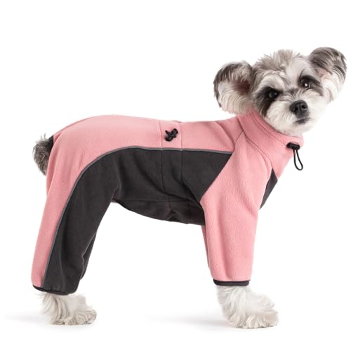 Fleece-Hundemantel für kleine und mittelgroße Hunde, Pullover, Pyjama, Overall, Bodysuit, Welpenmantel mit Beinen, winddicht, warm, kaltes Wetter, Ganzkörperweste, gemütlicher Schneeanzug, Outfit Fleece-Hundemantel für kleine und mittelgroße Hunde, Pullover, Pyjama, Overall, Bodysuit, Welpenmantel mit Beinen, winddicht, warm, kaltes Wetter, Ganzkörperweste, gemütlicher Schneeanzug, Outfit von Miaododo
