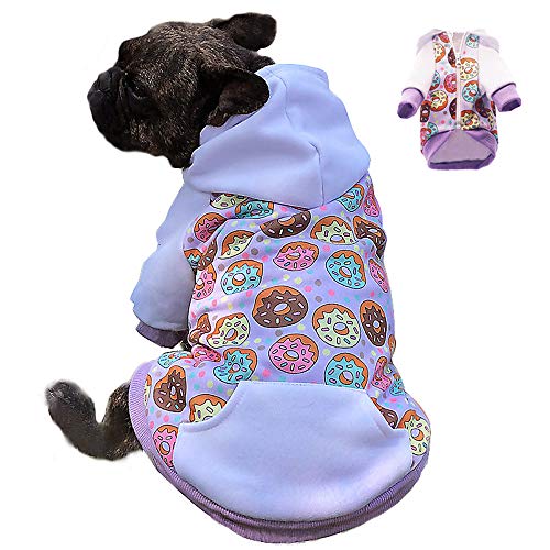 Kapuzen-Sweatshirt für kleine und mittelgroße Hunde, Kapuzen-Sweatshirt mit Tasche, Haustier-Katzen-Kapuzenpullover, Fleecemantel, Hundekostüm, Violett Kapuzen-Sweatshirt für kleine und mittelgroße Hunde, Kapuzen-Sweatshirt mit Tasche, Haustier-Katzen-Kapuzenpullover, Fleecemantel, Hundekostüm, Violett von Miaododo
