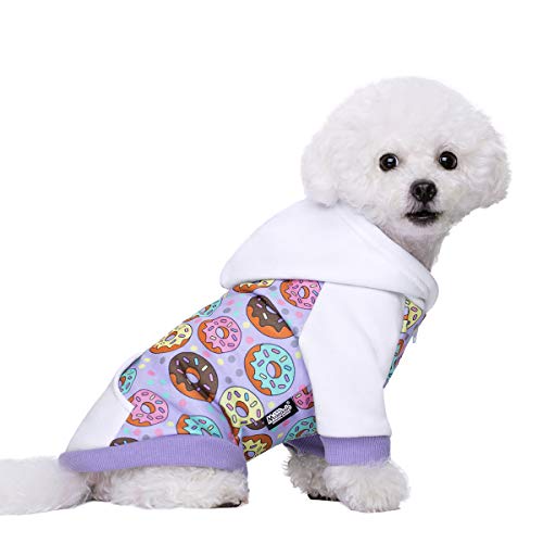 Miaododo Hunde-Kapuzenpullover mit Kapuze, warme Chihuahua-Kleidung für kleine, mittelgroße Haustiere, Hunde und Katzen, mit echter Tasche(XL, Violett) von Miaododo