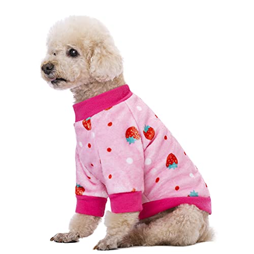 Miaododo Kleidung für kleine Hunde, Blumendruck, leichter Kapuzenpullover mit Tasche, Haustier-Sweatshirt mit Kapuze, Hunde-Outfit, Katzenbekleidung (XXL, rosa Flanell) von Miaododo