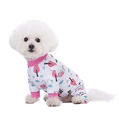 Miaododo Rosa Schaf Welpe Hund Weihnachten Pyjama Hoodie Niedlich Haustier Hund Katze Kleidung Kostüm Pullover für kleine mittelgroße Hunde Mädchen Weiß Rosa L von Miaododo