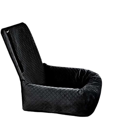 Hundeautositz, wasserdichtes Hundebett für Vorder-/Rücksitz, Welpen-Reise-Autositzbezug, faltbarer Sicherheitskorb für kleine bis mittelgroße Haustiere, rutschfest und sicher (schwarz) von Miaogoo