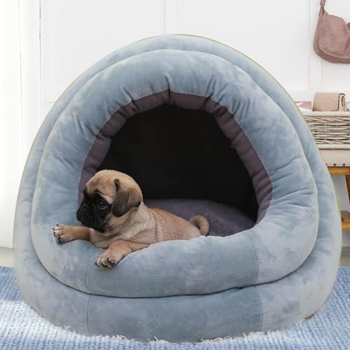 Katzenbett für kleine Hunde, Welpen, Kätzchen, Kaninchen, waschbares Hunde- und Katzenkuschelbett, faltbar, warm, Haustierbett, Haus, flauschig, für den Innenbereich, beruhigendes Bett (70 x 60 x 60 von Miaogoo