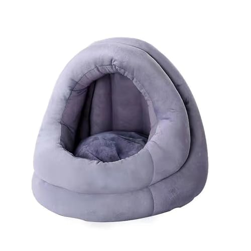 Katzenbett für kleine Hunde, Welpen, Kätzchen, Kaninchen, waschbares Hunde- und Katzenkuschelbett, faltbar, warm, Haustierbett, Haus, flauschig, für den Innenbereich, beruhigendes Bett (70 x 60 x 60 von Miaogoo