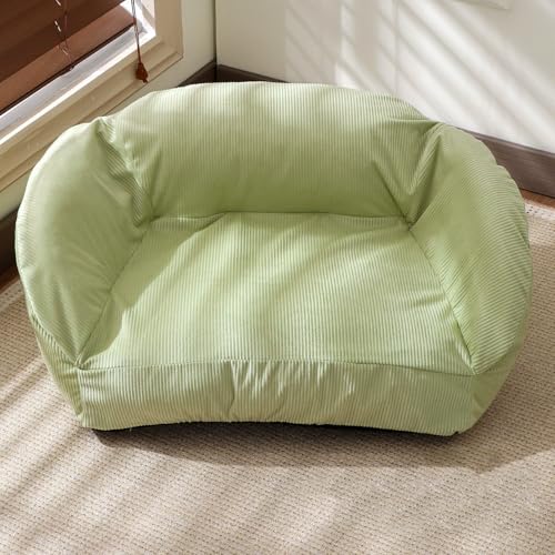 Miaogoo Beruhigendes Hundebett, Haustiersofa mit rutschfester Unterseite, abnehmbar, waschbar, Welpenschlafbett, Katzen-Couch, stützende Hunde-Schlafmatratze (70 x 42 x 30 cm, Grün) von Miaogoo