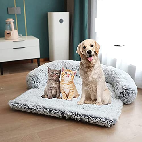 Miaogoo Gemütliches Katzen-Hundebett mit Reißverschluss, abnehmbares Haustier-Schlafkissen, Schlafsofa, beruhigende Polsterung, weich, warm, Haustierbett, rutschfest, waschbar, für Katze und Hund (130 von Miaogoo