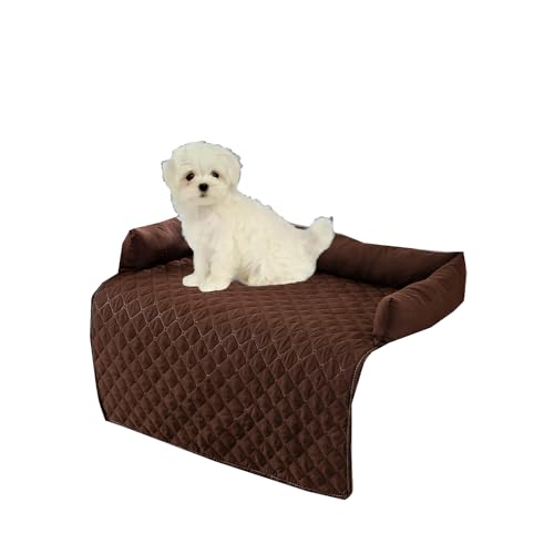 Miaogoo Haustier-Sofa-Bett, Möbelschutz, Hund und Katze, Schlafbett, rutschfest, wasserdicht, Schlafsofa, Decke, Bett, waschbar, beruhigendes Hundebett (75 x 120 cm, braun) von Miaogoo