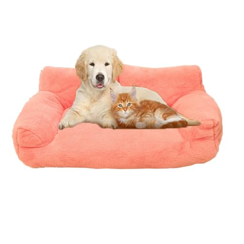 Miaogoo Katzenbett, Hundesofakissen, Haustier-Couch-Pad, flauschig, beruhigendes Bett mit Nackenstütze und rutschfester Unterseite, Schlafmatratze für große kleine Hunde und Katzen, Größe L, 75 x 50 x von Miaogoo