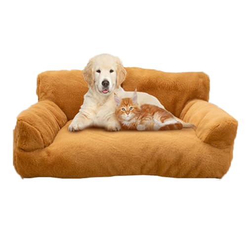 Miaogoo Katzenbett, Hundesofakissen, Haustier-Couch-Pad, flauschig, beruhigendes Bett mit Nackenstütze und rutschfester Unterseite, Schlafmatratze für große kleine Hunde und Katzen, Größe M, 65 x 45 x von Miaogoo