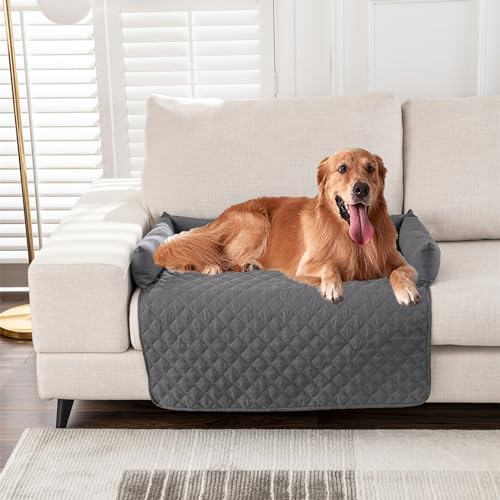 Miaogoo Rutschfestes Haustierbett für Hund und Katze, wasserdicht, waschbar, beruhigendes Hundebett, weicher Haustiermöbelschutz, bequem, Katzen- und Hundesofa-Matte, Hundeschlafkissen (75 x 120 cm, von Miaogoo