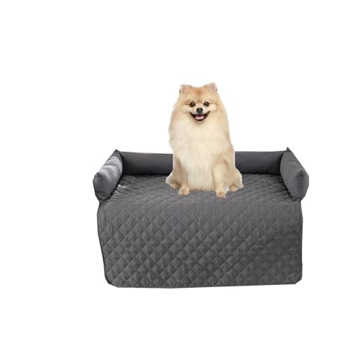 Miaogoo Schutzbezug für Hundesofa, wasserdicht, für mittelgroße und große Hunde und Katzen, beruhigende Matte mit erhöhtem Rand, leicht zu reinigen (75 x 120 cm, Dunkelgrau) von Miaogoo